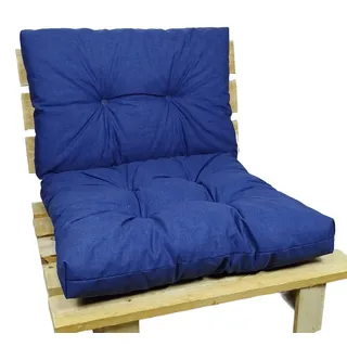 Rattani Sitzkissen Kissen / Polster für PE - Rattanmöbel, Set Sitz + Rücken dunkel blau, Set Sitz und Rückenkissen blau