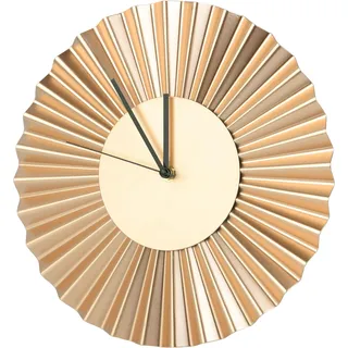 Northpoint Design Edelstahl Fächer Wanduhr- gewelltes Metall Wanduhr Welle Roségold