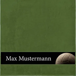 Manutextur Duschtuch mit Namen - personalisiert - Motiv Volleyball - viele Farben & Motive - Dusch-Handtuch - dunkelgrün - Größe 70x140 cm - persönliches Geschenk mit Wunsch-Motiv und Wunsch-Name
