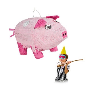 relaxdays Piñata rosa/pink Schwein