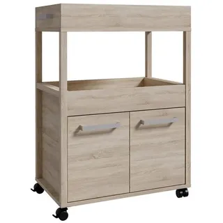 freiraum Servierwagen Home Bar, auf Rollen, in Sonoma Eiche Dekor- 60x88,5x40cm (BxHxT) braun