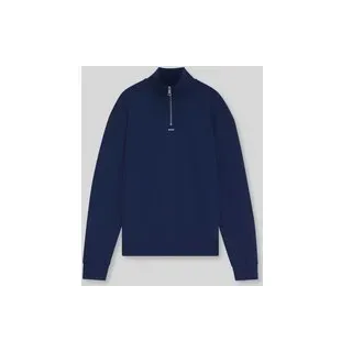 Regular Fit Troyer aus reiner Baumwolle Modell 'Neeler', Marine, S