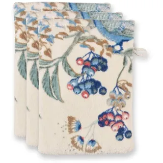 Pip Studio Waschlappen Set/3 Secret Garden Weiß/Blau 16x22cm