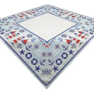 Brilliant Tischdecke Druckdecke / Maritim / Frühling / Mitteldecke / 85x85cm, Motiv bunt