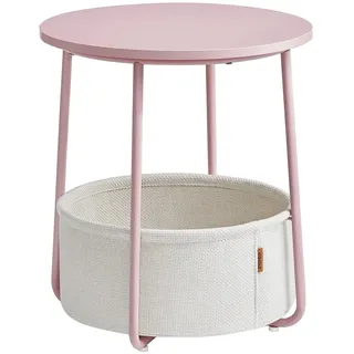 VASAGLE Beistelltisch rund Rosa Spanplatte 45 x 45 x 50 cm