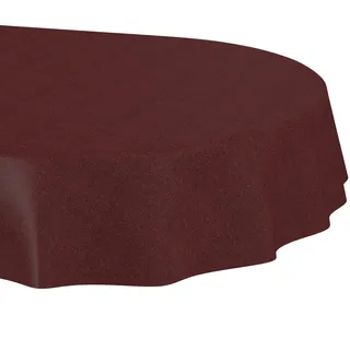 ANRO Tischdecke abwaschbar Oval 180 x 140 cm Bordeaux