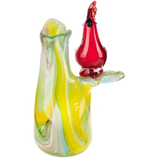 Vase Im Murano-stil Mit Dekorativem Papageienmotiv
