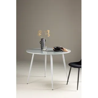 Esstisch VENTURE HOME "Plaza, runder Esstisch, modern, Ø 100 cm", weiß (grau, grau), B:100cm H:75cm T:100cm, Tische, Esstisch, Esszimmertisch, MDF, Stahlbeine, rund, kompakt, urban