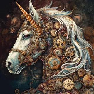 OfFsum Malen nach Zahlen für Erwachsene Kinder Anfänger Einhorn Steampunk 3 DIY Acryl Malen nach Zahlen Kits mit Pinseln Acrylpigment Heimdekoration Brithday Geschenke 40,6 x 50,8 cm