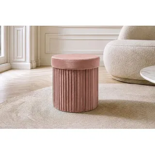 riess-ambiente Polsterhocker ÉLAN 40cm rosa - Samt, faltbar, mit Stauraum, platzsparend, modern (Einzelartikel, 1 St), Eleganter Sitzhocker - ideal f. Ankleide, Flur, Wohnzimmer & Garderobe rosa