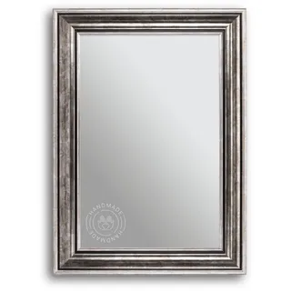 CLAMARO 'RIGA' Antik Wandspiegel 75x80 cm mit Rahmen | Silber Antik | Shabby Chic Vintage Barock Spiegel mit Holzrahmen | Barockspiegel inkl. Metall Aufhänger und Montagematerial