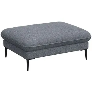 Pouf FLEXLUX "Salino, Fußhocker, Sitzhocker, Polsterhocker", blau (navy blau), B:97cm H:43cm T:76cm, 62% Polyester, 17% Cotton, 14% Viscose, 7% Linen, Poufs, Pouf, Kaltschaum & Stahl-Wellen, Füsse Schwarz