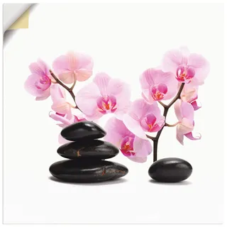 ARTland Wanddeko Wandtattoo selbstklebende Vinylfolie Asiatische Motive Wellness Zen Steine Orchideen Asien T6BI