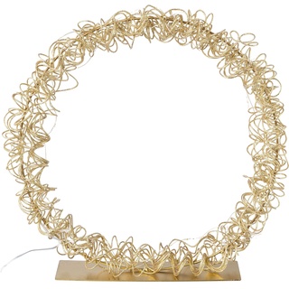 Metalldraht Ring Auf Platte Beleuchtet  25 Leds Warm Weiß (Farbe: Gold)