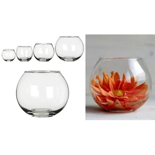 NaDeco Kugelglas im Durchmesser 6, 8, 10 und 12cm wählbar | Kugelvase klein bis groß | Glaskugelvase | Kerzenglas | Glasgefäß rund | Windlicht Glas | Teelichtglas | Dekoglas, Größe:Ø10 h.8cm