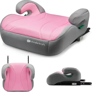 Kinderkraft I-BOOST i-Size - Sitzerhöhung 135-150 cm - R129 Norm - ISOFIX - Ergonomisch - Weicher Schaumstoff - Abnehmbarer Bezug - Rosa - Rosa