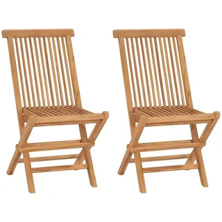 vidaXL 2X Teak Massiv Gartenstuhl Klappstuhl Klappstühle Holzstuhl Gartenmöbel