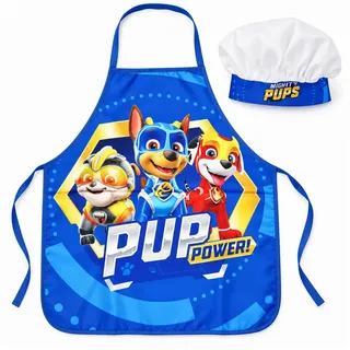 PAW PATROL Kochschürze Paw Patrol Chase Rubble Kinder Backschürze mit Mütze 3-6 Jahre, (2-tlg) bunt