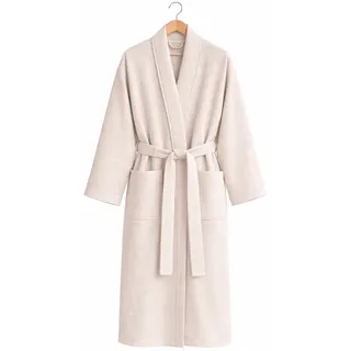 Bademantel EGERIA "LIVA" Gr. S, ivory, L:110cm, Baumwolle, Hausmäntel, Bademantel, Kimono, Waffelpiqué
