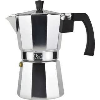 MILU Espressokocher 3 Tassen Silber