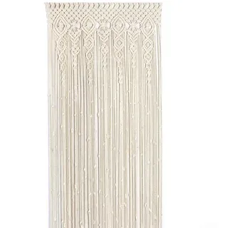 Gewebter Baumwoll-Türvorhang, Bohemian-Stil, Makramee, Raumteiler, Spitze, Fenster-Wandteppich, Hochzeits-Foto-Hintergrund, Bogen, Drapierung für eklektische Heimdekoration, Party-Eingang (95 x 200 cm