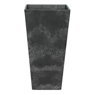 Artstone Kunststoff-Vase Ella, eckig, schwarz