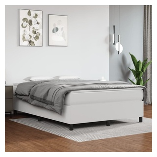 vidaXL Bett Boxspringbett mit Matratze Weiß 140x190 cm Kunstleder weiß 140 cm x 190 cm x 35 cmvidaXL