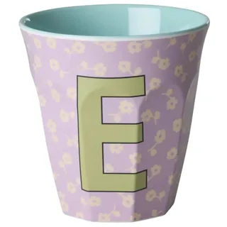 RICE Buchstaben-Becher mit Blumen Medium, E