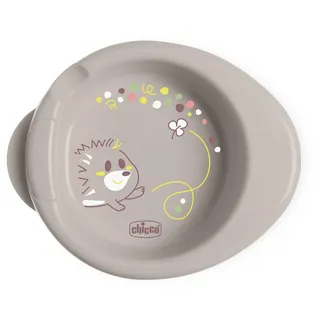 Chicco Warmy Baby- und Kleinkindteller für warme Speisen, Thermo-Kinderteller-Set mit Heißwasserbehälter, Entwöhnungsgeschirr Teller mit rutschfestem Boden und ergonomischem Design, 0% BPA, 6+ M, Grau