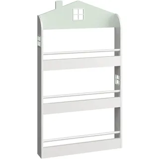 [en.casa] Kinderregal 106 x 60 x 12 cm Mintgrün / Weiß