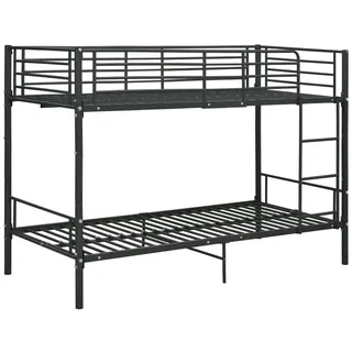 vidaXL Etagenbett Schwarz Metall 90×200 cm