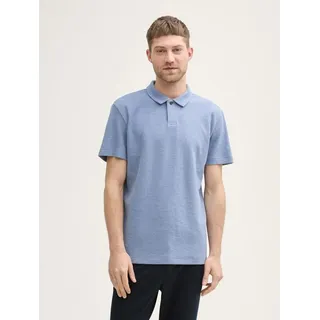 TOM TAILOR Poloshirt Poloshirts Ripp Poloshirt mit Stretch-Anteil blau L (50/52)