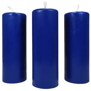 Nklaus 3 Stumpenkerzen Höhe 95 mm blau