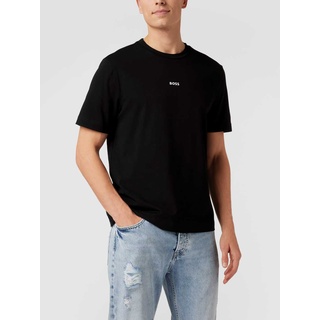 T-Shirt mit Brand-Schriftzug, Black, L