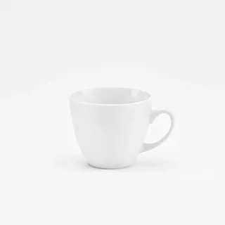 Van Well Obertassen Gourmet, bauchig, Porzellan weiß, 6-teilig, 0,2 l