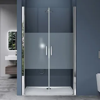 SoGood Teramo24 Nischentür 120 x 195 cm mit Drehtür ESG-Sicherheitsglas transparent