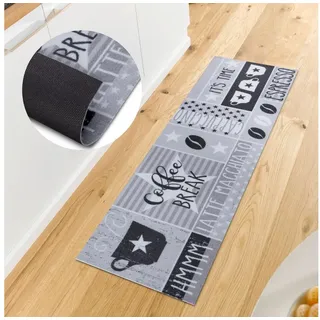 HANSE Home Küchenläufer Its Time For Espresso, rechteckig, Höhe: 3 mm, Läufer, Rutschfest, Küchenteppich, Küche, Teppich, Pflegeleicht grau|schwarz