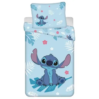 Jerry Fabrics Lilo & Stitch Kinderbettwäsche Blau 140 x 200 cm + 70 x 90 cm