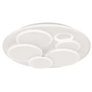 Fischer & Honsel LED Deckenlampe Dots 1-flammig, mit Fernbedienung stufenlos dimmbar, CCT dimmbar von 2700 Kelvin bis 6500 Kelvin, Metall Weiß & Acrylglas satiniert, LED 45 Watt, Ø 50cm