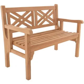 DIVERO 2-Sitzer Gartenbank SAVONA klappbar 120x61x91 Teak Holz behandelt Braun