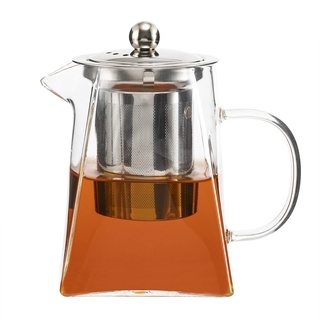 Teekanne 750ml Glas Teekanne Klein Tee-Ei Teekanne mit Ei Teekanne mit hitzebeständigem Edelstahl Lose Tee-Ei Glas Teekanne für Tee, Kaffee (750ml)
