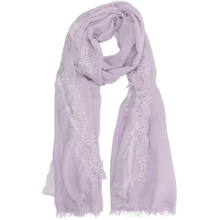 Modeschal "Elsa", Damen, lila (mauve), Viskose, COLLEZIONE ALESSANDRO, unifarben, Basic, Modetücher, aus Naturmaterial, mit Spitze