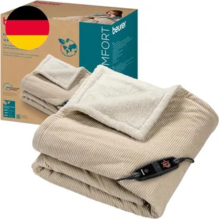 Beurer HD 80 Cord Beige Heizdecke, Kuschelige Wärmedecke Mit 6 Temperaturstufen,