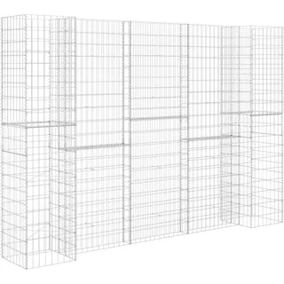 vidaXL H-förmiger Gabionen-Pflanzkorb Stahldraht 260x40x200 cm