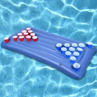 Aufblasbare Schwimm Luftmatratze Bier Pong Party Getränkehalter