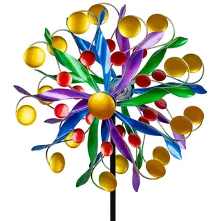 formano Gartenfigur formano Windrad Farbkreise Garten Metall bunt Windspiel 30 /123cm bunt