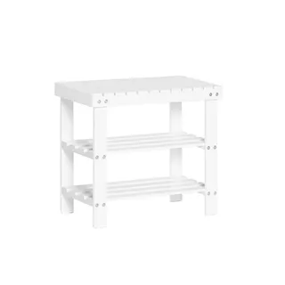 SoBuy Schuhregal mit Sitzbank 50 x 45 x 29 cm weiß / weiß