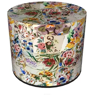 Bertoni Hocker Sitzhocker Pouf für Balkon & Garten Puff Codura Wetterfest 40 x 40 cm Garten Sitzsack Outdoor & Indoor Runder Sitzpouf mit abnehmbarem Bezug Waschbar Alicante
