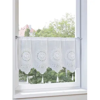 heine Gardine Panneaux, Stangendurchzug (1 St), halbtransparent weiß 90 cm x 45 cm