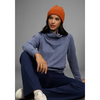 Sweatshirt KANGAROOS, Damen, Gr. 32/34, blau (blaugrau), Sweatware, Obermaterial: 57% Polyester, 42% Viskose, 1% Elasthan, figurumspielend hüftbedeckend, Rippbündchen, Sweatshirts Sweatshirt, mit kuschelig hohem Kragen